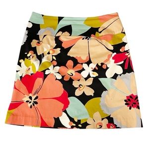 Alli Y Skirt Zip Multicolor Modern Floral‎ A Line Skirt Size 6